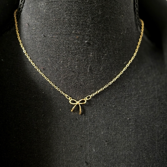Goldplated Bow Fashion Necklace - Picture 1 of 4